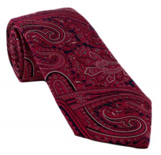 Haddon & Burley Magenta Ornate Paisley Silk Tie