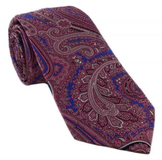 Haddon & Burley Pink Ornate Paisley Silk Tie