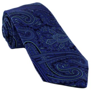 Haddon & Burley Azure Blue Ornate Paisley Silk Tie