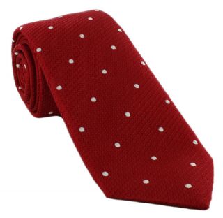 Haddon & Burley Red Textured Spot Silk Tie