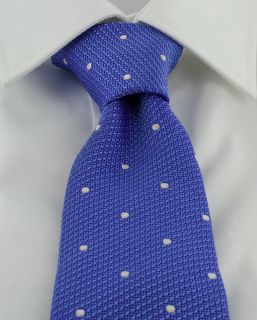 Haddon & Burley Azure Blue Textured Spot Silk Tie