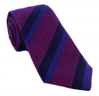 Haddon & Burley Magenta Textured Club Stripe Silk Tie