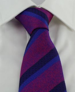 Haddon & Burley Magenta Textured Club Stripe Silk Tie