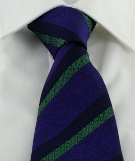 Haddon & Burley Indigo Textured Club Stripe Silk Tie