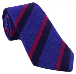 Haddon & Burley Azure Blue Textured Club Stripe Silk Tie