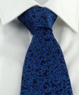 Haddon & Burley Teal Organic Floral Silk Tie