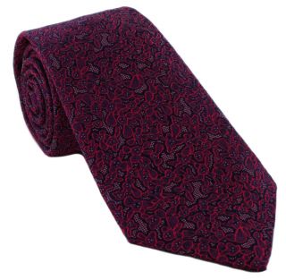 Haddon & Burley Magenta Organic Floral Silk Tie