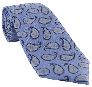 Blue Small Paisley Silk Tie