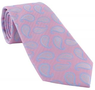 Pink Small Paisley Silk Tie