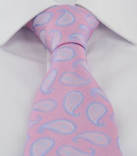 Pink Small Paisley Silk Tie