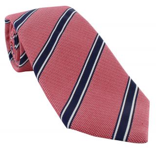 Red Stripe Silk & Cotton Tie