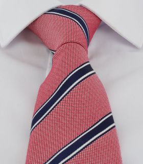Red Stripe Silk & Cotton Tie