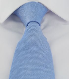 Light Blue Plain Silk & Cotton Tie