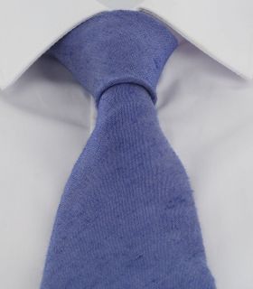 Blue Plain Silk & Cotton Tie