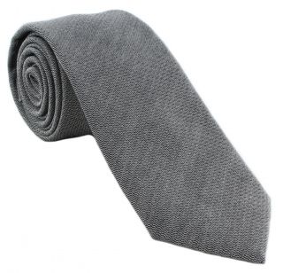 Black Plain Silk Cotton Blend Tie