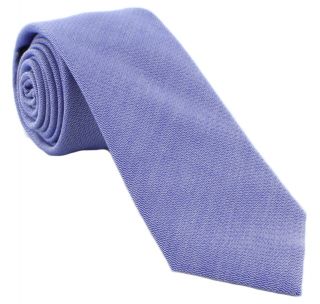 Blue Plain Silk Cotton Blend Tie