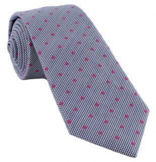 Blue Spot Silk Cotton Blend Tie