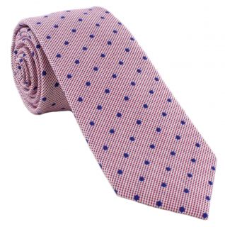 Pink Spot Silk Cotton Blend Tie