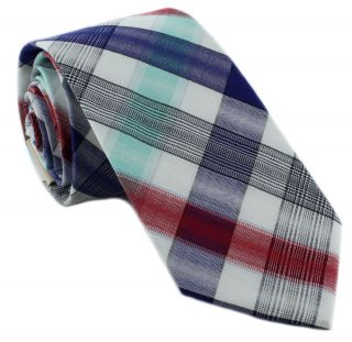 1937 London Multi Shaded Check Skinny Cotton Tie