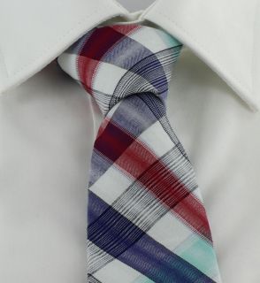 1937 London Multi Shaded Check Skinny Cotton Tie