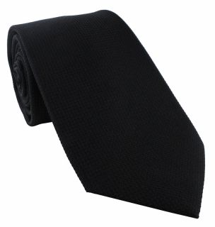 Black Plain Silk Tie
