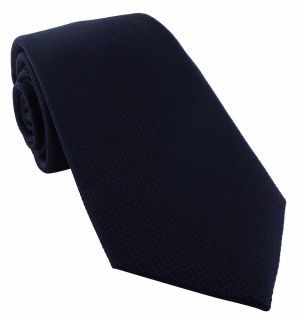 Navy Plain Silk Tie