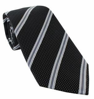 Black Fleck Stripe Silk Tie
