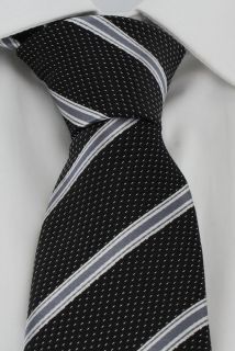 Black Fleck Stripe Silk Tie