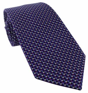 Purple Triangle Geometric Silk Tie