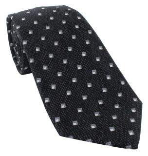 Black Square Design Silk Tie