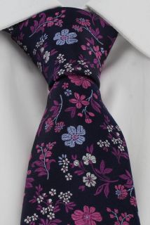 Magenta Vibrant Floral Silk Tie