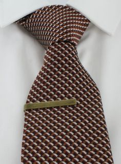 Rust Geometric Silk Tie & Tie Clip Set