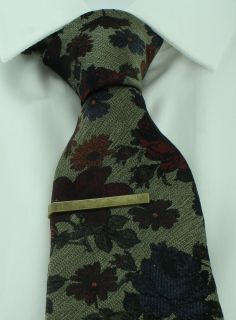 Green Heritage Floral Silk Tie & Tie Clip Set