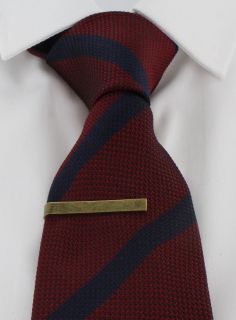 Red & Navy  Rep Stripe Silk Tie & Tie Clip Set
