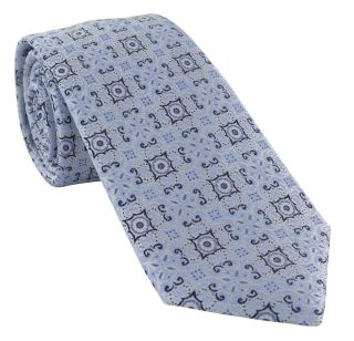 Blue Linking Medallion Silk Tie