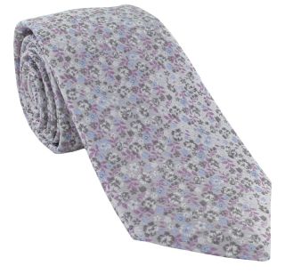 Lilac Micro Floral Silk Tie