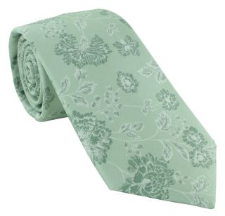 Green Climbing Spring Floral Silk Tie