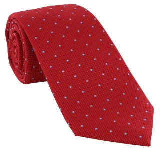 Red Textured Dot Silk Tie