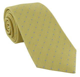 Yellow Textured Dot Silk Tie