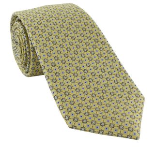 Yellow Diamond Geometric Silk Tie