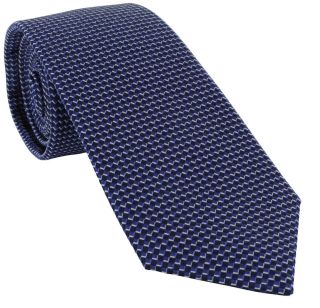 Blue Micro Geometric Silk Tie