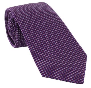Magenta Micro Geometric Silk Tie