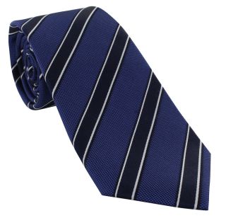 Royal Blue Classic Bar Stripe Silk Tie