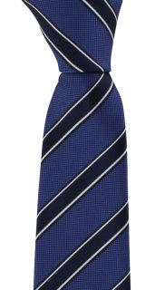 Royal Blue Classic Bar Stripe Silk Tie