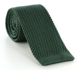 Green Skinny Silk Knitted Tie