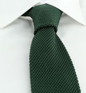 Green Skinny Silk Knitted Tie