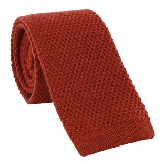 Dark Orange Skinny Knitted Tie