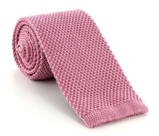 Pink Skinny Silk Knitted Tie