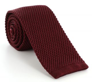 Wine Skinny Silk Knitted Tie