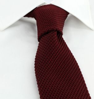 Wine Skinny Silk Knitted Tie